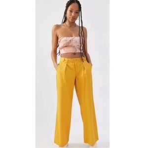 BDG Urban Outfitters Maya Baggy Trouser Pant in Mustard Yellow Wide Leg Small